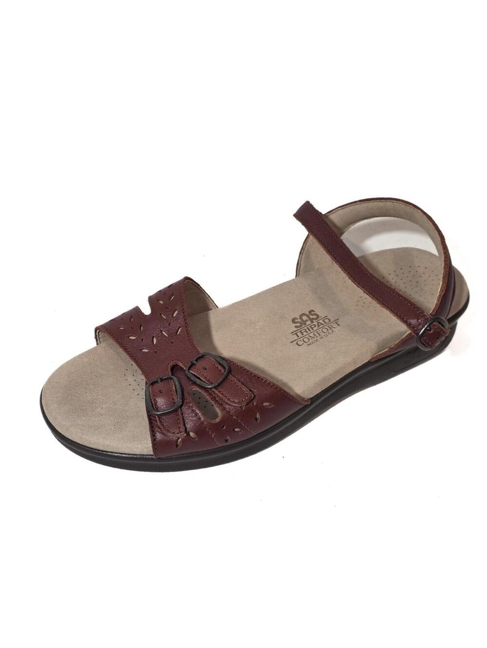 SAS DUO sandals shoes strappy leather brown women's summer beach sz 8 WW